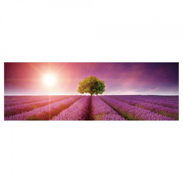 Tablou multicolor din canvas si lemn 50x150 cm Lavender The Home Collection