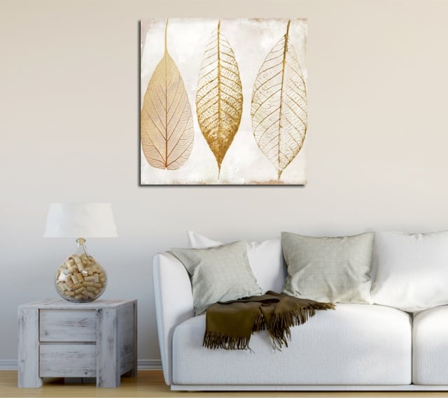 Tablou multicolor din fibre naturale 45x45 cm Leaf The Home Collection