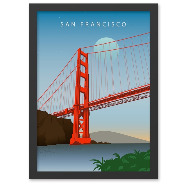 Tablou multicolor din lemn 55x75 cm San Francisco The Home Collection