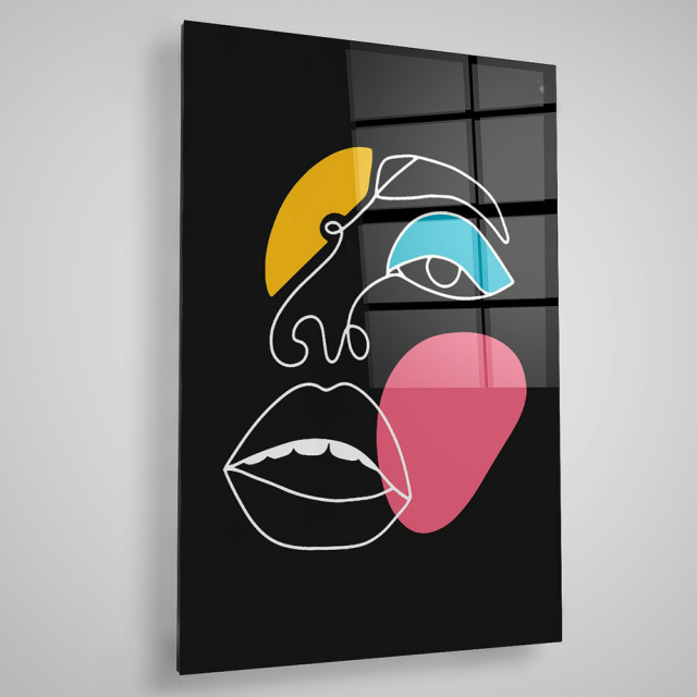 Tablou multicolor din sticla 40x60 cm Face The Home Collection