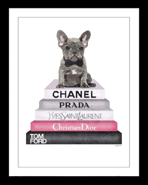 Tablou multicolor din sticla 70x90 cm Iconic Dog Ter Halle