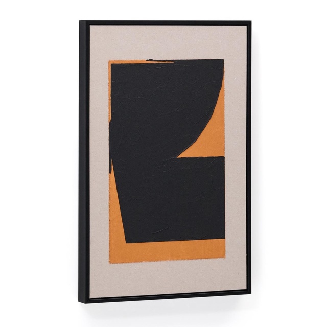 Tablou portocaliu/negru din fibre naturale 42x65 cm Zernu Daid Kave Home