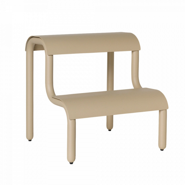 Taburet dreptunghiular crem din metal 34x36 cm Up Step Ferm Living