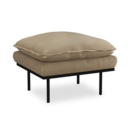 Taburet dreptunghiular maro din textil 65x72 cm Retro Pure HKliving