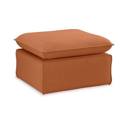 Taburet dreptunghiular portocaliu din textil 65x72 cm Nomad Corduroy HKliving