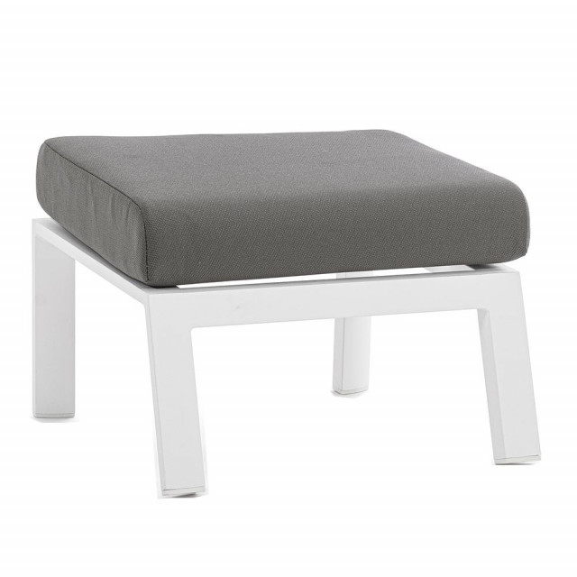 Taburet exterior pentru picioare dreptunghiular alb/gri din textil Kledi Bizzotto