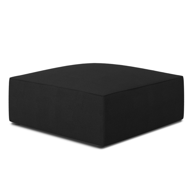 Taburet patrat negru din textil 93x93 cm Ruby Besolux