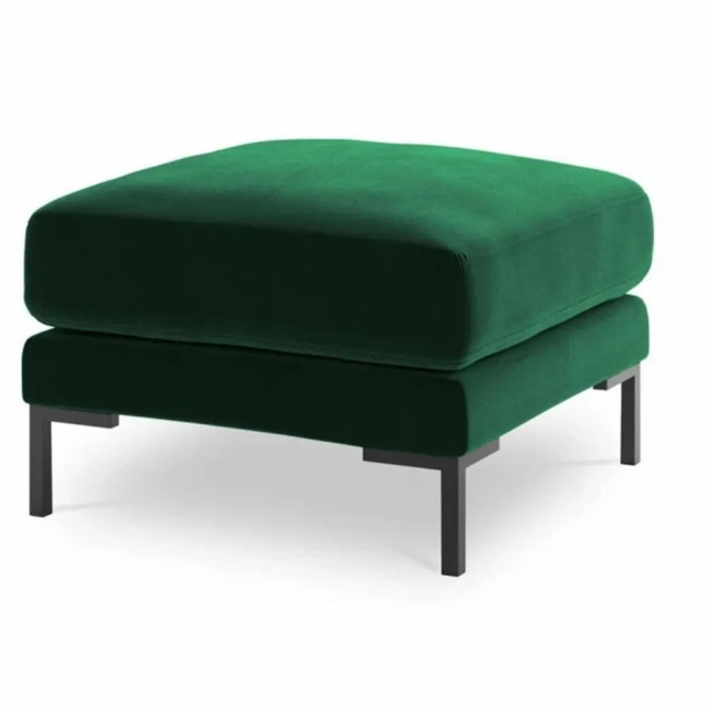 Taburet patrat verde/negru din catifea 65x65 cm Jade Besolux