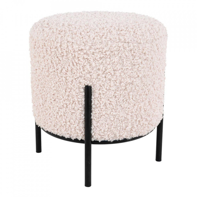 Taburet rotund alb/negru din textil 36 cm Alford House Nordic