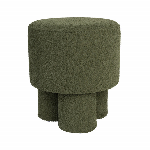 Taburet rotund verde din textil 40 cm Marcos The Home Collection