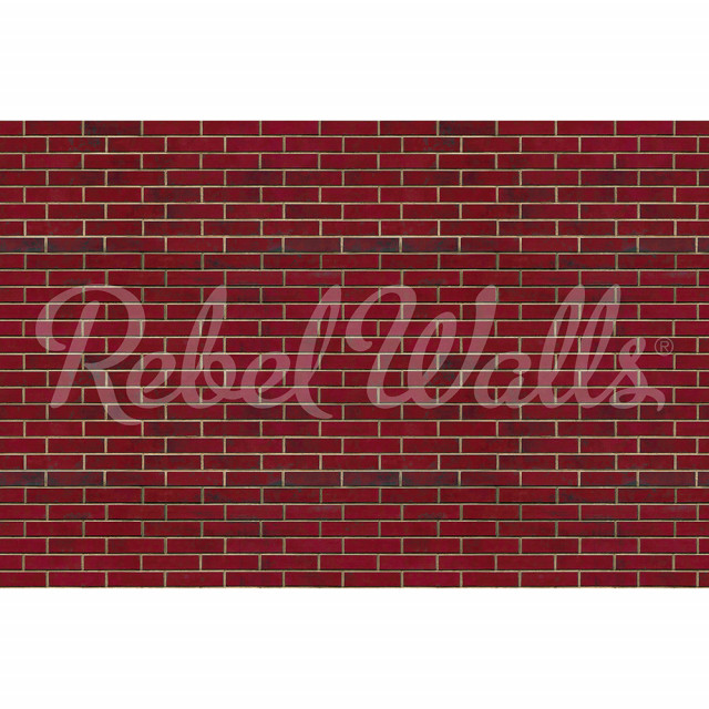 Tapet rosu din hartie cu fibre de nailon Wall Of Tiles Rebel Walls