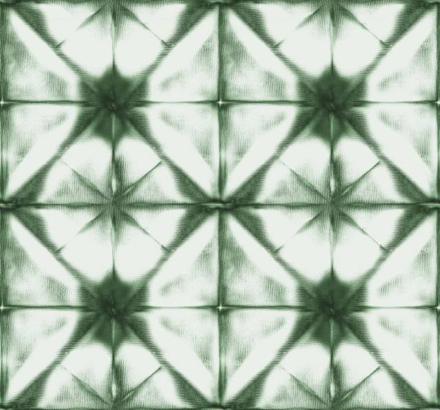 Tapet verde din hartie cu fibre de nailon Tye Dye Kaleidoscope Rebel Walls