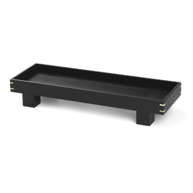 Tava dreptunghiulara neagra din lemn 12x36 cm Bon Ferm Living