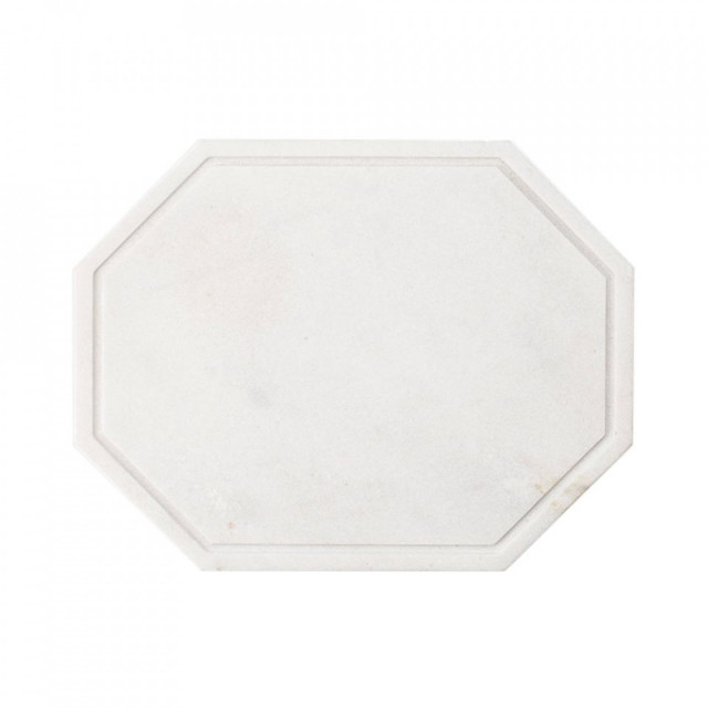 Tocator octagonal alb din marmura 25x32,5 cm Wonder Bolia