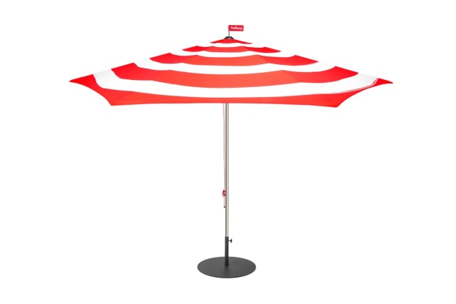 Umbrela soare rosie din fibre sintetice Stripesol Base Fatboy