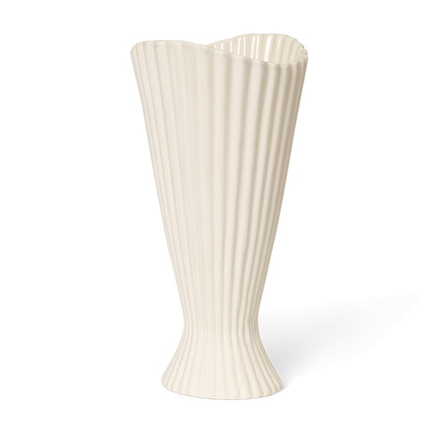 Vaza alba antic din ceramica 23 cm Fountain Ferm Living
