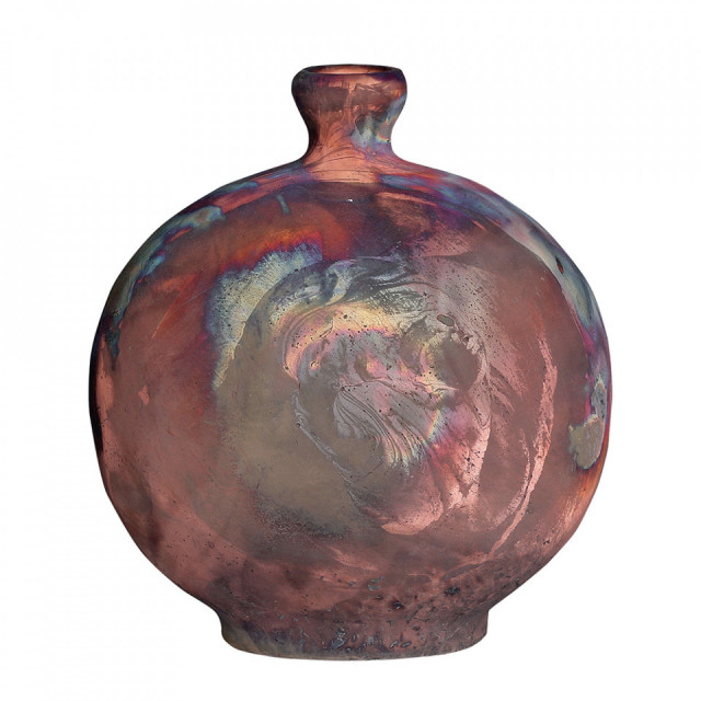 Vaza decorativa aramie din ceramica 24 cm Raku Versmissen