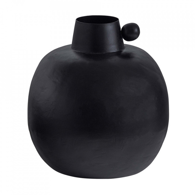 Vaza decorativa neagra din aluminiu 20 cm Kita Woood