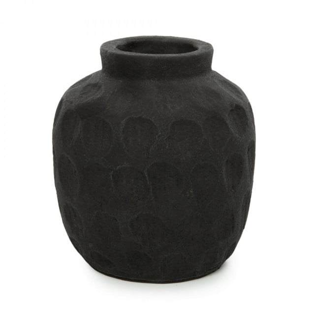 Vaza decorativa neagra din teracota 14 cm Trendy Bazar Bizar