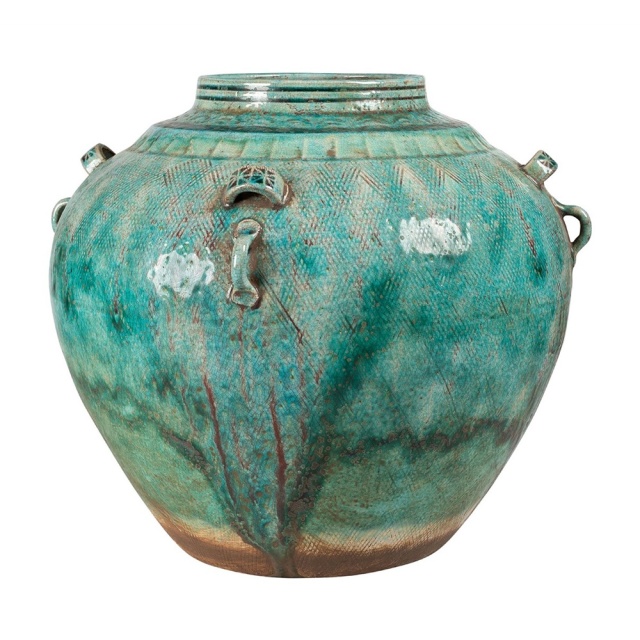 Vaza decorativa verde din ceramica 30 cm Ariel Versmissen