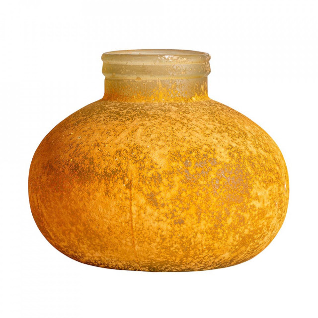 Vaza galben mustar din sticla 20 cm Gieler Vical Home