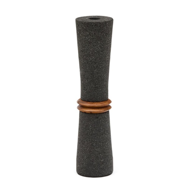 Vaza neagra din piatra 30 cm Naro Rings Kave Home