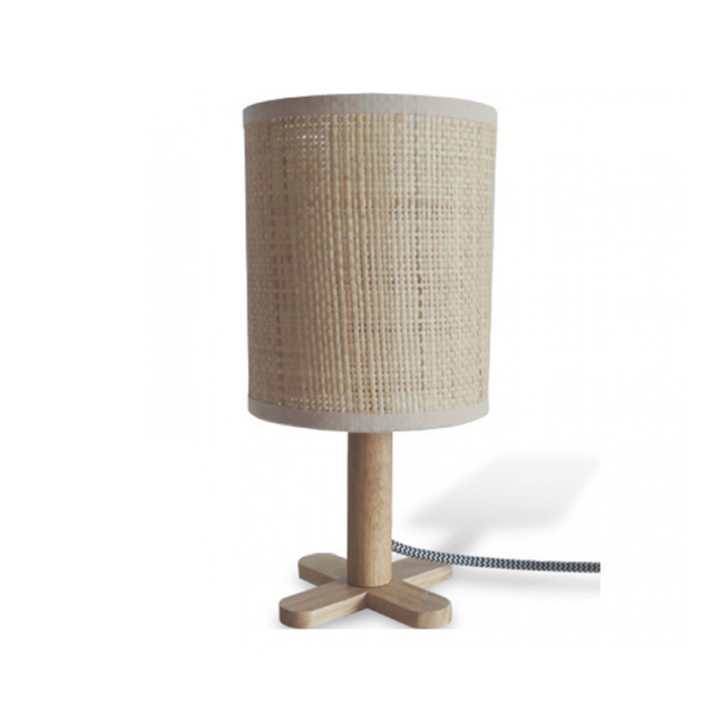 Veioza crem din rafie si lemn 26 cm Venus The Home Collection