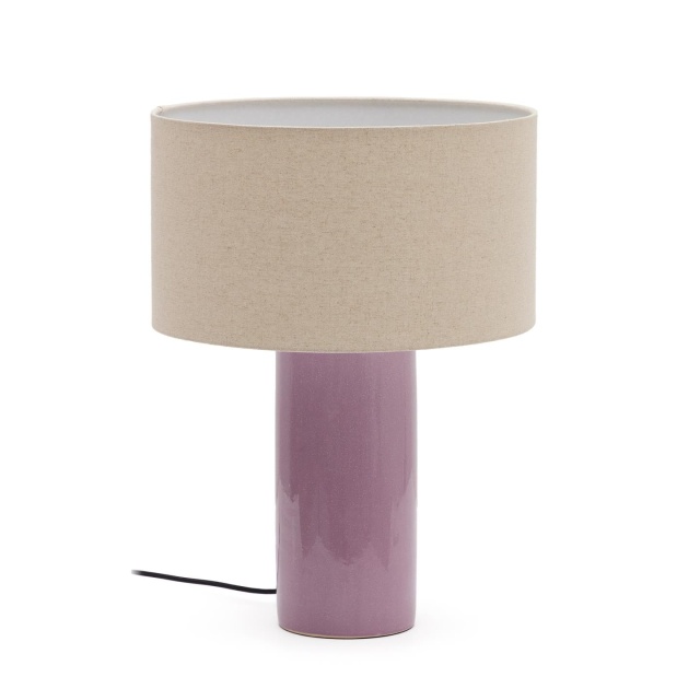 Veioza mov din ceramica 52 cm Toneric Kave Home