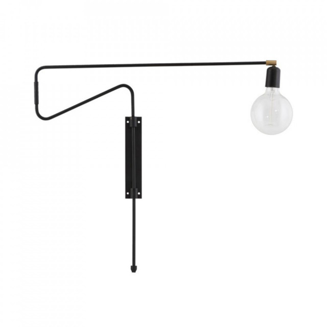 Aplica neagra din fier si alama Swing Large House Doctor