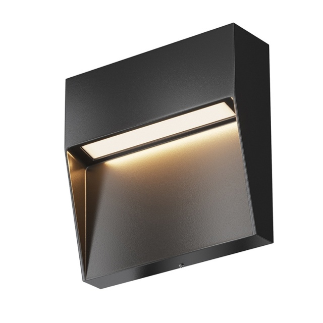 Aplica pentru exterior neagra din metal cu LED Mane Square Maytoni