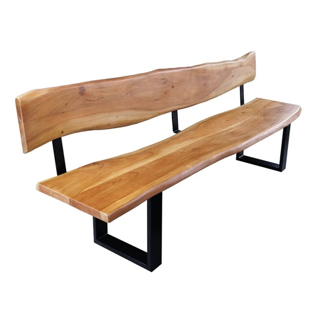 Banca maro/neagra din lemn 200 cm Mammut The Home Collection