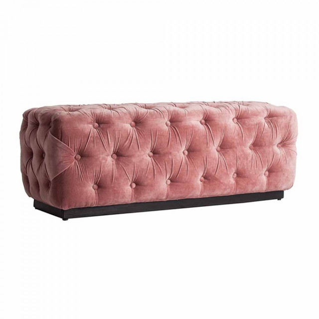 Bancheta roz pal din catifea 130 cm Tardian Vical Home