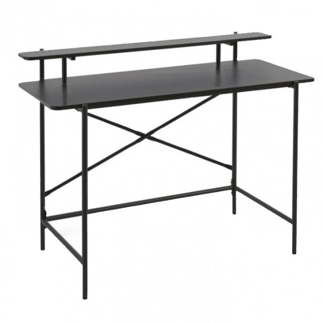 Birou negru din otel si PAL 65x120 cm Galatia Kave Home