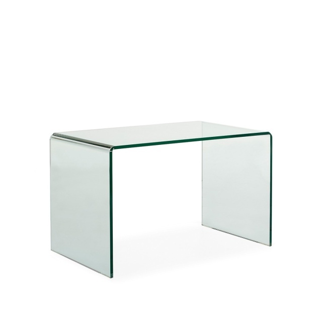 Birou transparent din sticla 70x120 cm Glam Thai Natura