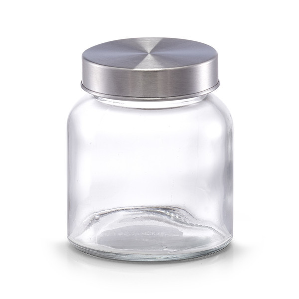 Borcan transparent/gri cu capac din sticla si metal 220 ml Mini Jar Storage Zeller
