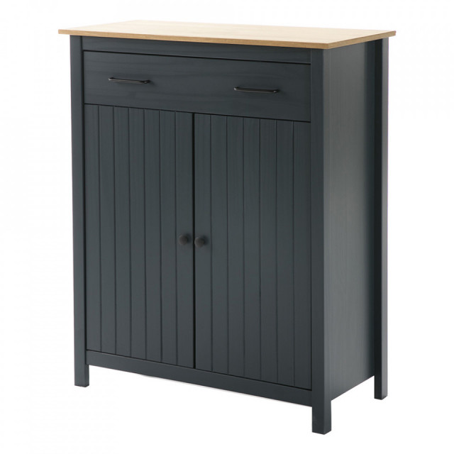 Bufet inferior albastru/maro din lemn 90 cm Miranda The Home Collection