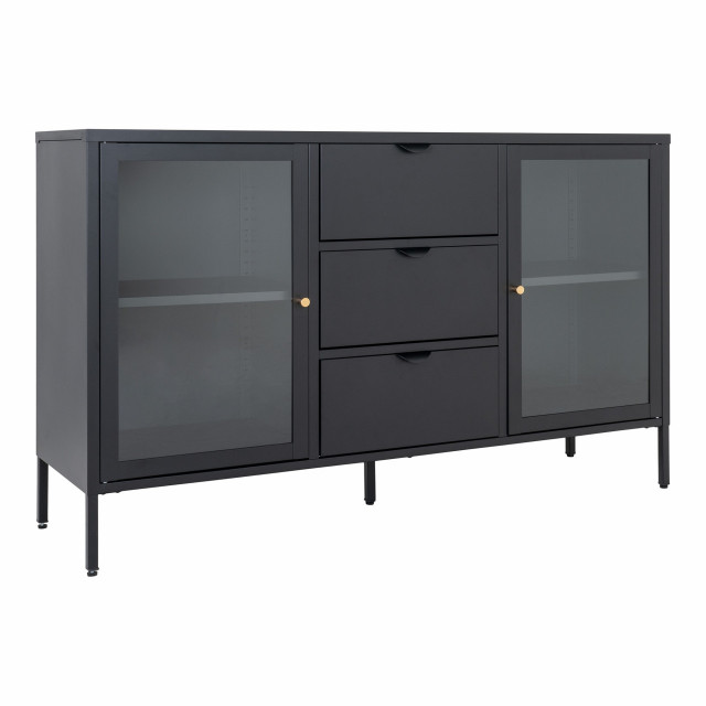 Bufet inferior negru din metal 140 cm Dalby House Nordic