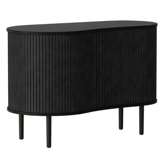 Bufet inferior negru/gri carbune din poliester si lemn 100 cm Audacious Umage