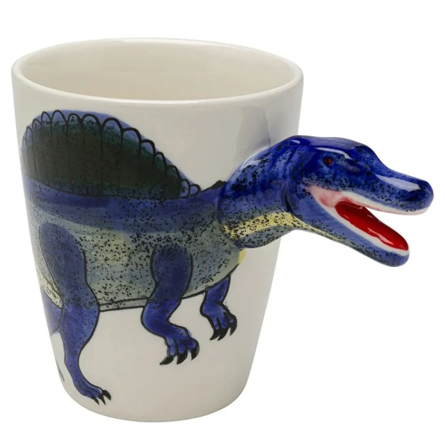 Cana alba/albastra din ceramica 390 ml Funny Dino Kare