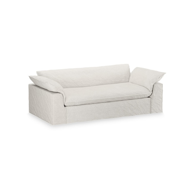 Canapea crem din textil pentru 3 persoane Nomad Boucle HKliving