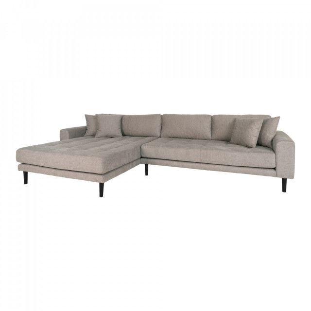 Canapea cu colt grej din textil 290 cm Lido Left House Nordic