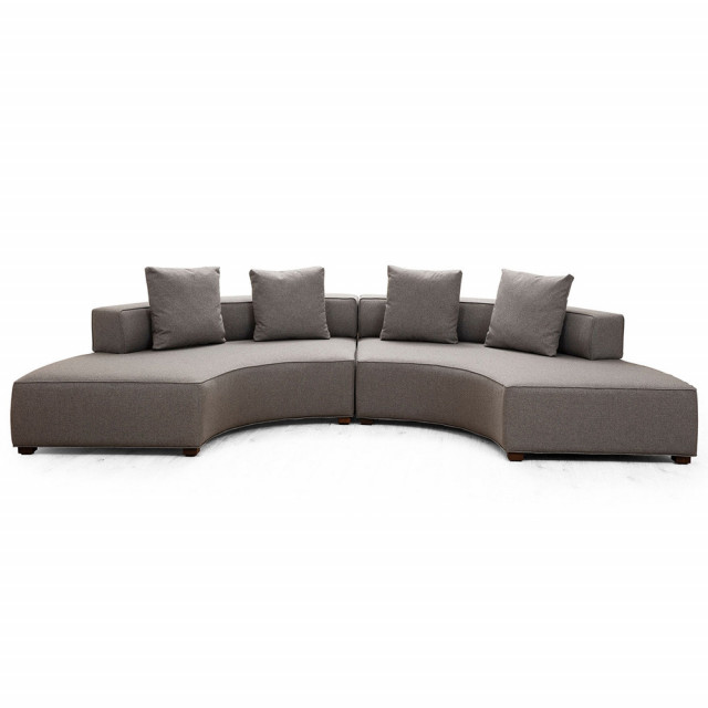 Canapea cu colt gri din textil pentru 3 persoane Gondol 2 The Home Collection