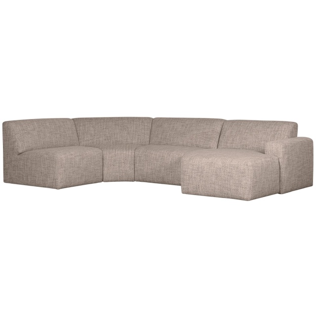 Canapea cu colt maro din textil 315 cm Avelon U-Sofa Woood