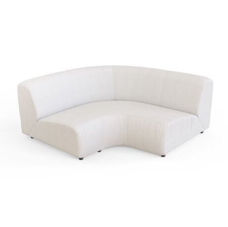 Canapea cu colt modulara bej din material textil si lemn 167 cm Lindau Round Pols Potten