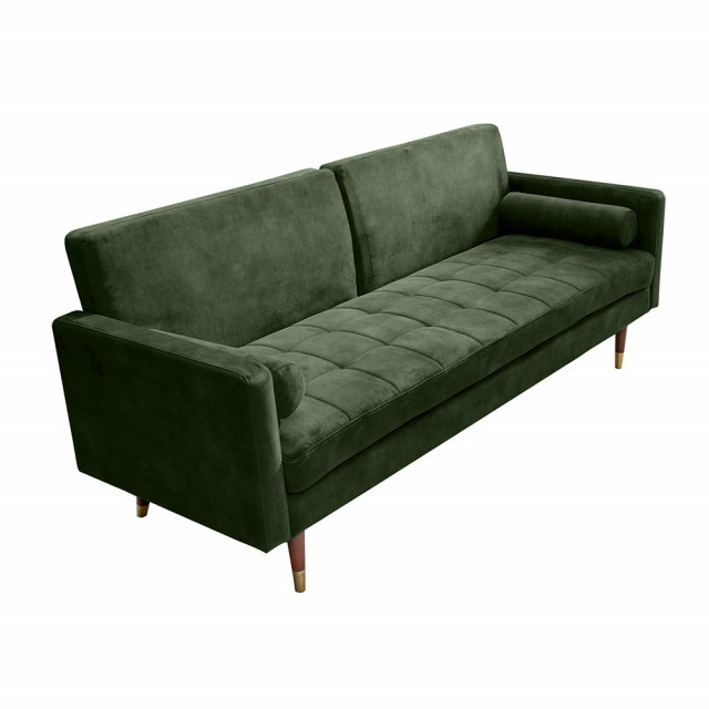 Canapea extensibila verde inchis din catifea 196 cm Couture The Home Collection