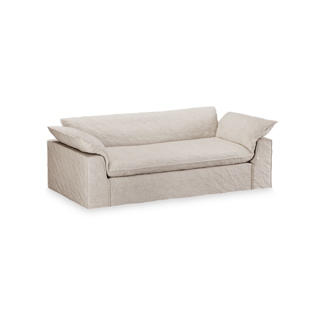 Canapea grej din textil pentru 3 persoane Nomad Boucle HKliving
