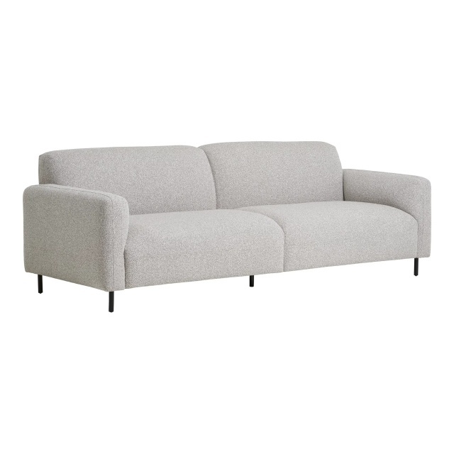 Canapea gri deschis din textil pentru 3 persoane Salvador Boucle House Nordic