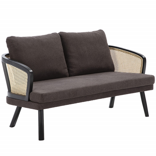 Canapea maro/neagra ratan 150 cm Quenza Thai Natura