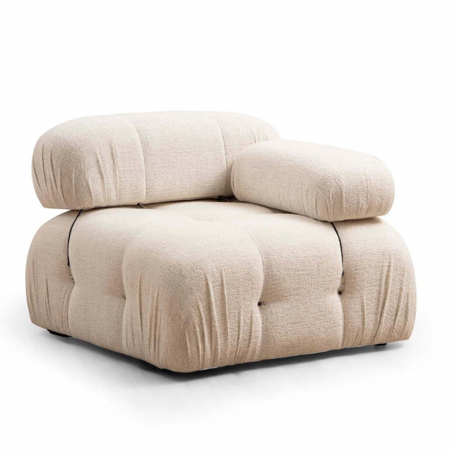 Canapea modulara crem din textil pentru 1 persoana Bubble Bouclette 1R The Home Collection
