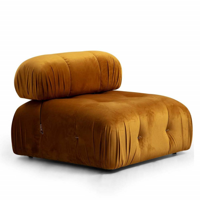 Canapea modulara galben mustar din textil pentru 1 persoana Bubble The Home Collection